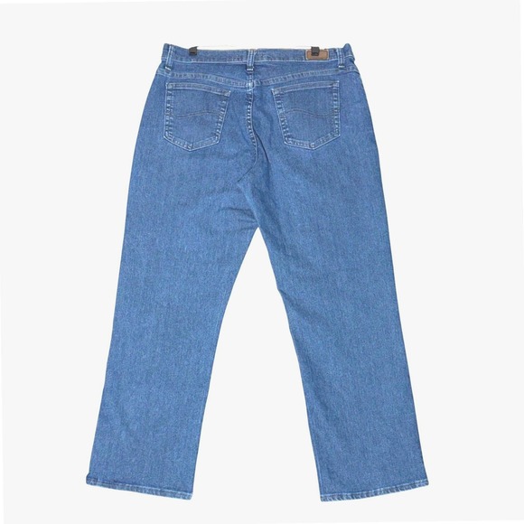 Lee Jeans Womens 14 Short Blue Med Wash High Rise Relaxed Straight Leg - Picture 2 of 8